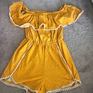 yellow and white summer romper